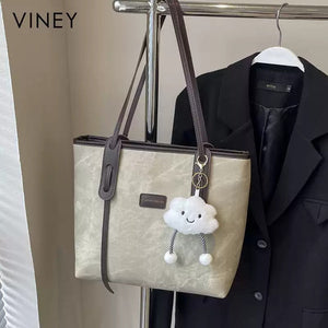 VINEY Two-Tone Commuter Tote Bag, lifestyle view