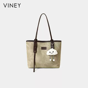 VINEY Two-Tone Commuter Tote Bag, studio view