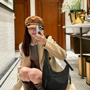 VINEY Lightweight Canvas Crescent Shoulder Bag, casual lifestyle view