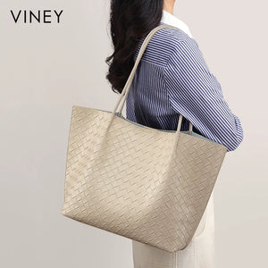 VINEY City Genuine Leather Large Capacity Tote Bag