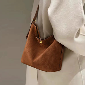 VINEY Suede Large Capacity Vintage Convertible Bucket Bag