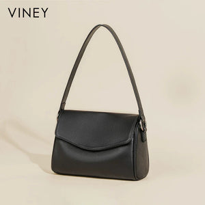 VINEY Genuine Leather Large Capacity Pillow Crossbody Bag