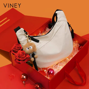VINEY Weekend Canvas Large Capacity Convertible Hobo Bag