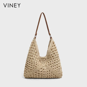 VINEY Woven Beach Large Capacity Basket Bucket Bag