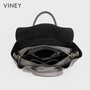 VINEY Urban Genuine Leather Large Capacity Convertible Tote Bag