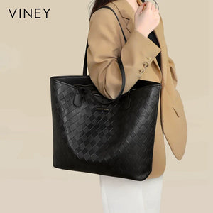 VINEY Everyday Genuine Leather Large Capacity Convertible Tote Bag