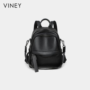 VINEY City Genuine Leather Large Capacity Backpack