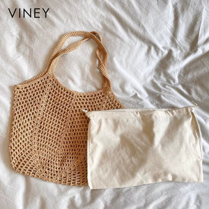 VINEY Woven Straw Beach Large Capacity Shoulder Bag
