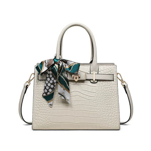 VINEY Classic Genuine Leather Convertible Top-Handle Bag