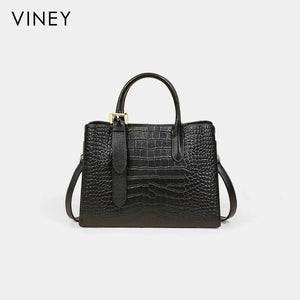 VINEY Weekend Genuine Leather Large Capacity Convertible Top-Handle Bag