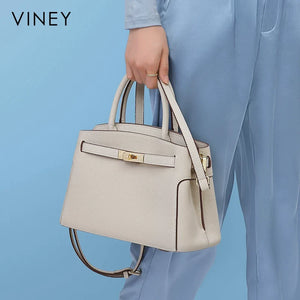 VINEY City Genuine Leather Convertible Top-Handle Bag