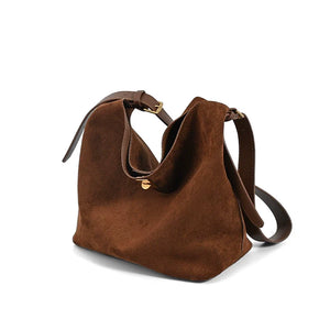 VINEY Suede Large Capacity Vintage Convertible Bucket Bag