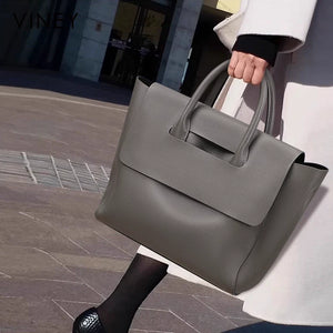 VINEY Urban Genuine Leather Large Capacity Convertible Tote Bag