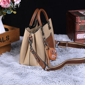 VINEY Genuine Leather Convertible Bucket Bag — English product image 2