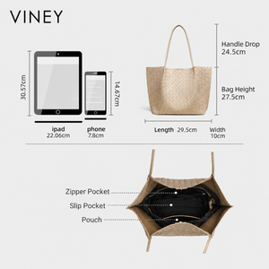 VINEY City Genuine Leather Large Capacity Tote Bag — English product image 10