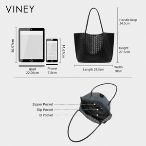 VINEY City Genuine Leather Large Capacity Tote Bag — English product image 5