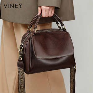 VINEY Genuine Leather Large Capacity Lightweight Boston Bag product image 1