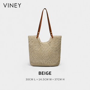 VINEY Everyday Woven Straw Beach Large Capacity Tote Bag — English product image 17