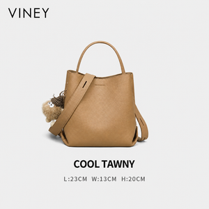 VINEY Urban Genuine Leather Large Capacity Convertible Bucket Bag product image 6