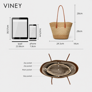 VINEY Woven Large Capacity Convertible Tote Bag product image 5