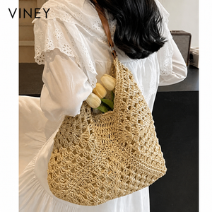 VINEY Woven Beach Large Capacity Basket Bucket Bag product image 2