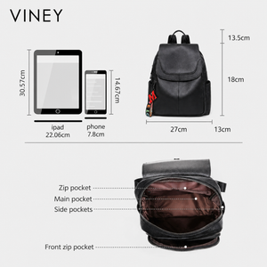 VINEY Urban Genuine Leather Large Capacity Lightweight Backpack product image 5