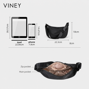 VINEY City Canvas Large Capacity Convertible Hobo Bag — English product image 5