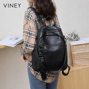 VINEY Everyday Genuine Leather Large Capacity Backpack — English product image 1