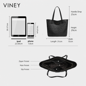 VINEY Everyday Genuine Leather Large Capacity Convertible Tote Bag — English product image 5