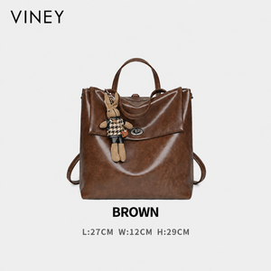VINEY Genuine Leather Large Capacity Vintage Backpack product image 6