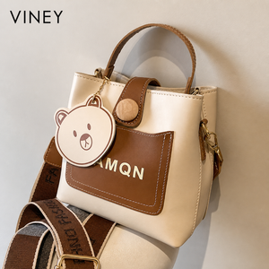 VINEY Weekend Genuine Leather Large Capacity Convertible Bucket Bag product image 1