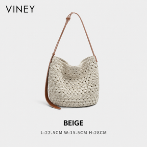 VINEY Weekend Woven Straw Beach Large Capacity Convertible Tote Bag product image 6