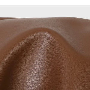 VINEY Brown Leather Hobo Tote and Pouch Set in brown, grain texture