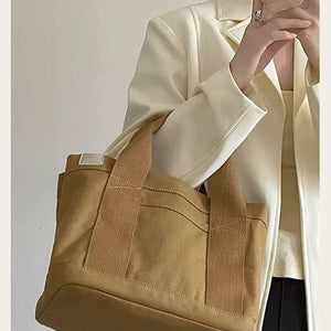 VINEY Compact Canvas Lunch Tote Bag, model carry