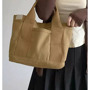 VINEY Compact Canvas Lunch Tote Bag, everyday hand carry