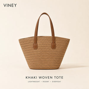 VINEY Lightweight Woven Straw Tote Bag, featured product view