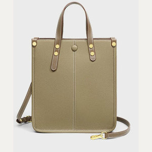 VINEY Leather Convertible Bucket Tote Bag, studio front