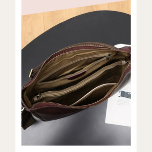 VINEY Genuine Leather Saddle Tote and Crossbody Bag, organized interior