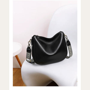 VINEY Genuine Leather Saddle Tote and Crossbody Bag in black