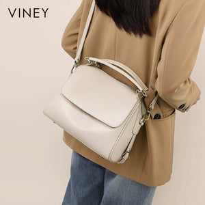 VINEY Leather Top-Handle Tote and Crossbody Bag, crossbody carry