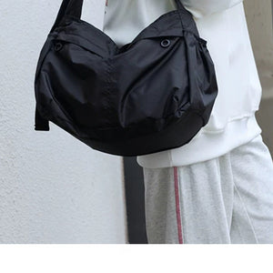 VINEY Lightweight Canvas Crescent Tote Bag, side carry
