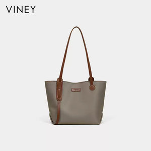 VINEY Lightweight Canvas Commuter Tote Bag in khaki