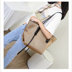 VINEY Lightweight Oxford Tote Bag and Pouch Set, shoulder carry