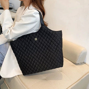 VINEY Quilted Oversized Commuter Tote Bag, commuter style