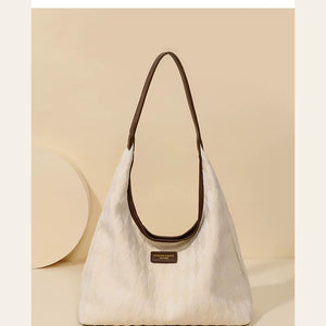 VINEY Quilted Woven Shoulder Tote Bag, studio profile