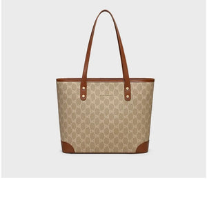 VINEY Rock Brown Monogram Commuter Tote Bag in brown, clean studio