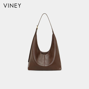 VINEY Slouchy Hobo Shoulder Tote Bag in brown