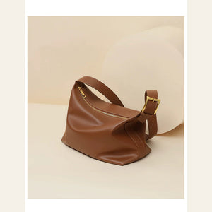VINEY Soft Leather Slouchy Shoulder Tote Bag in caramel
