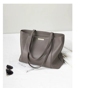 VINEY Soft-Structure Shoulder Tote Bag in dark grey, still life