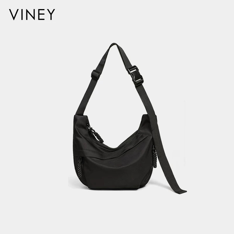 VINEY Lightweight Canvas Crescent Shoulder Bag for Women